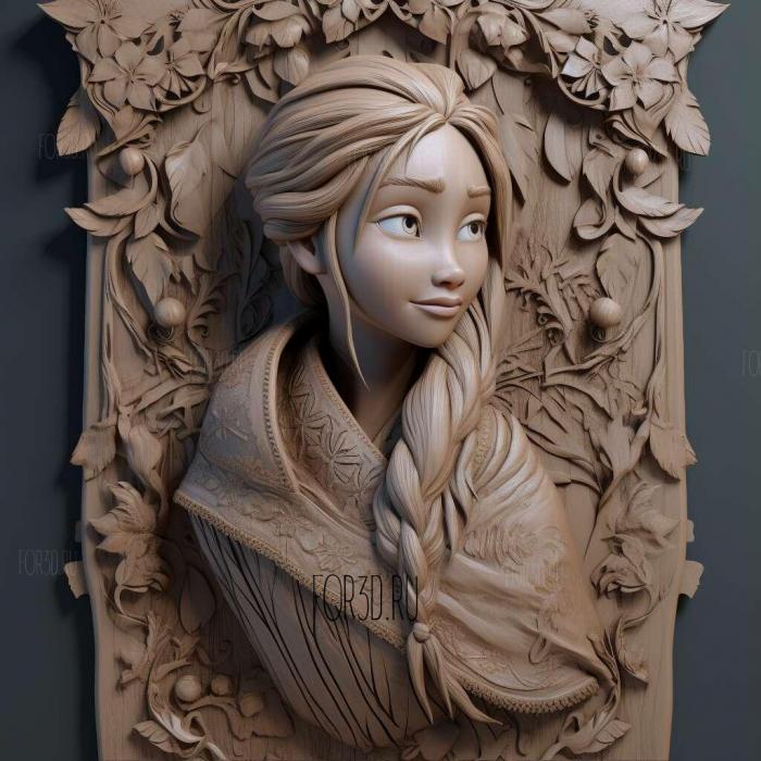 Elsa Frozen 1 stl model for CNC